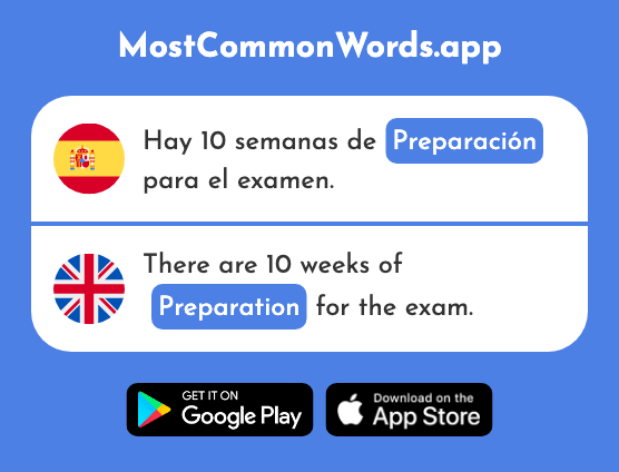 Preparación - Preparation, training (La 2100 Palabra Más Común En English)