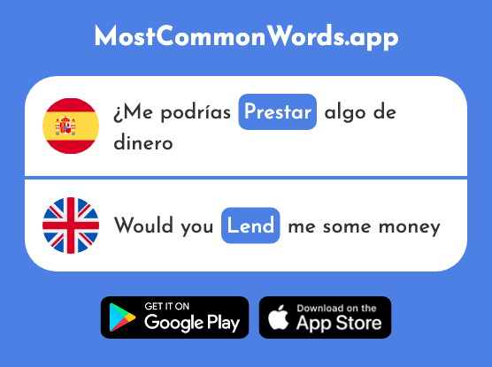 Prestar - Lend (La 1075 Palabra Más Común En English)