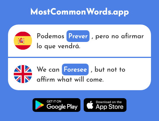Prever - Foresee, anticipate, forecast (La 2656 Palabra Más Común En English)
