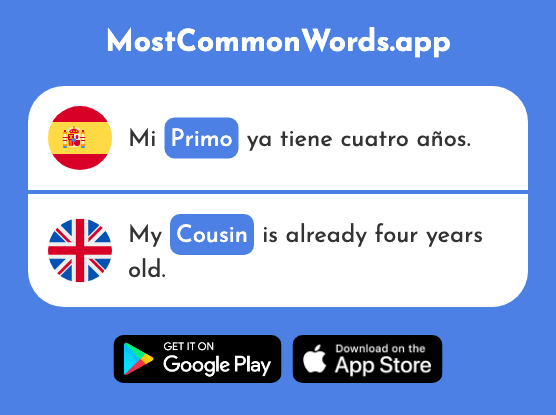 Primo - Cousin (La 1451 Palabra Más Común En English)