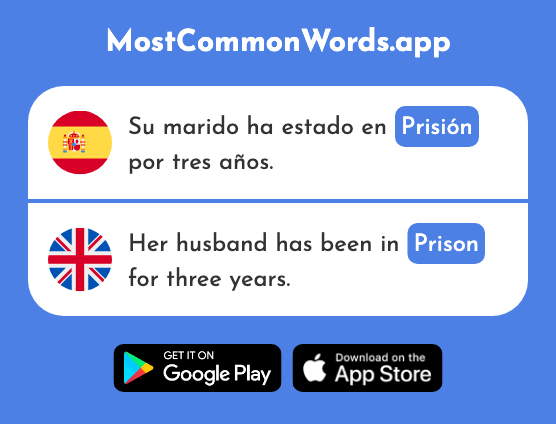 Prisión - Prison, imprisonment (La 2617 Palabra Más Común En English)
