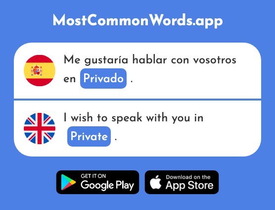 Privado - Private (La 737 Palabra Más Común En English)