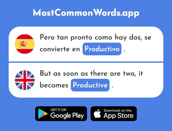 Productivo - Productive, profitable (La 2559 Palabra Más Común En English)