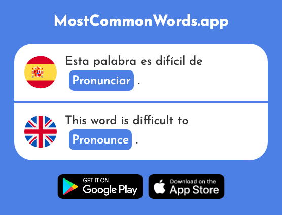 Pronunciar - Pronounce (La 1990 Palabra Más Común En English)