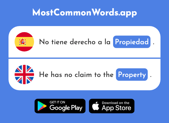 Propiedad - Property (La 927 Palabra Más Común En English)