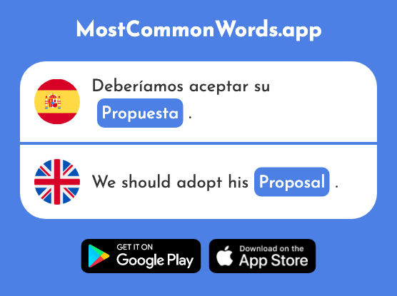 Propuesta - Proposal, proposition (La 1267 Palabra Más Común En English)