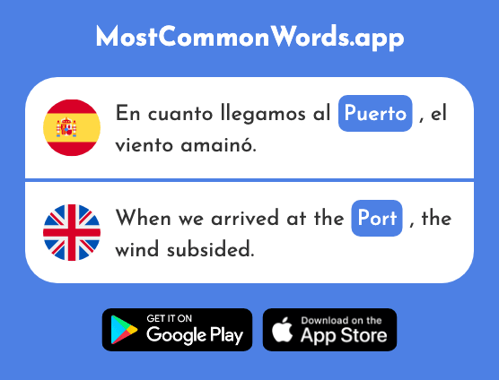 Puerto - Port, harbor (La 1077 Palabra Más Común En English)