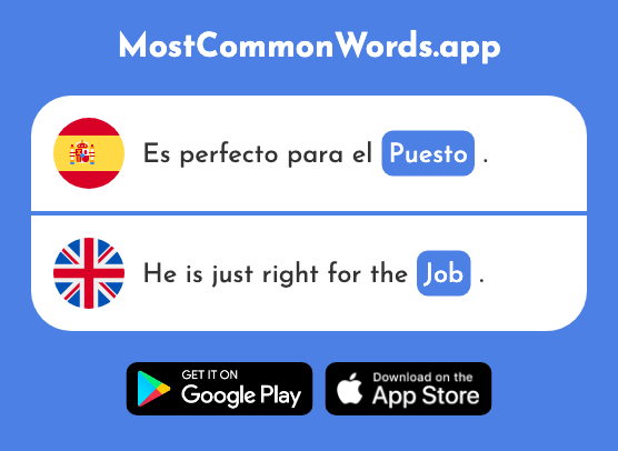 Puesto - Job, place, position (La 1006 Palabra Más Común En English)