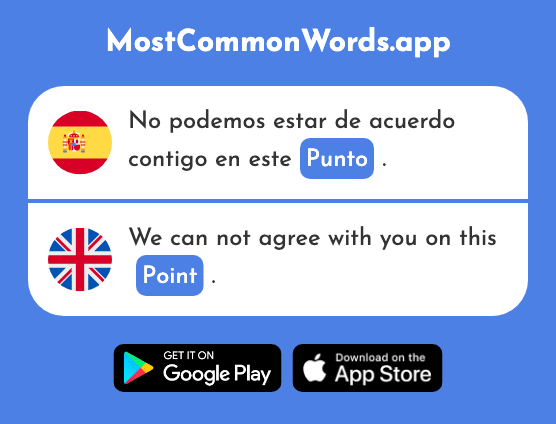 Punto - Point, dot, period (La 189 Palabra Más Común En English)