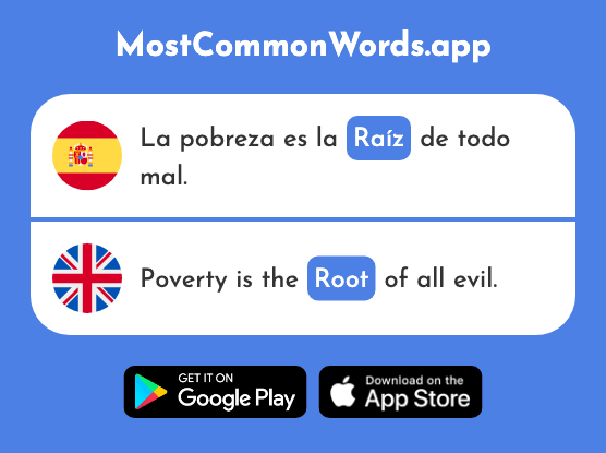 Raíz - Root (La 1304 Palabra Más Común En English)