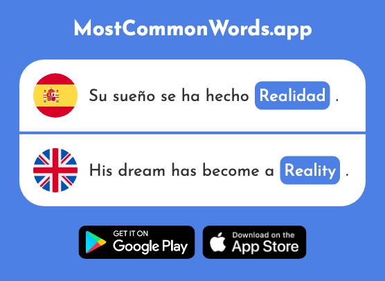 Realidad - Reality, actuality (La 260 Palabra Más Común En English)