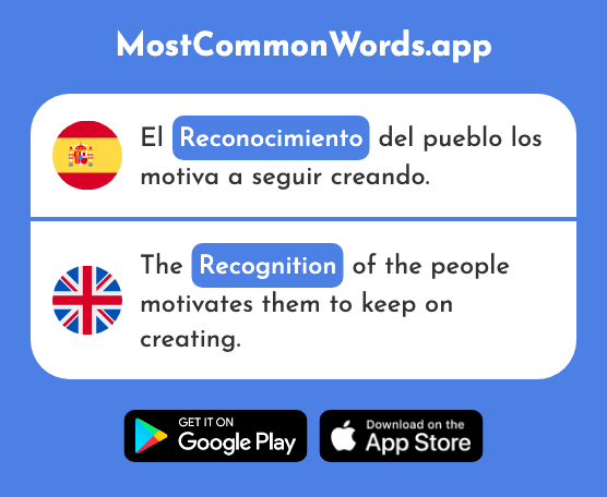 Reconocimiento - Recognition, award (La 1932 Palabra Más Común En English)