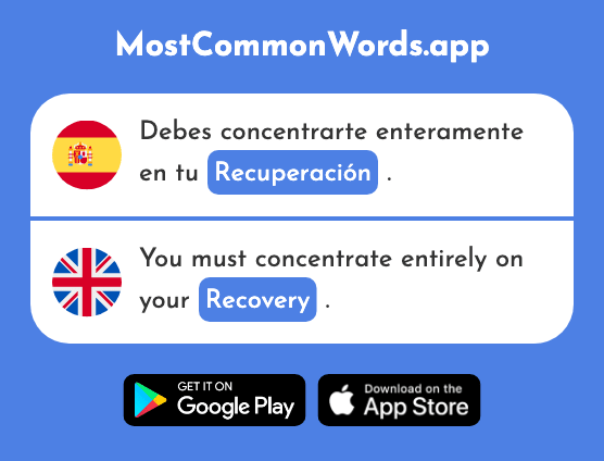 Recuperación - Recovery, recuperation (La 2609 Palabra Más Común En English)