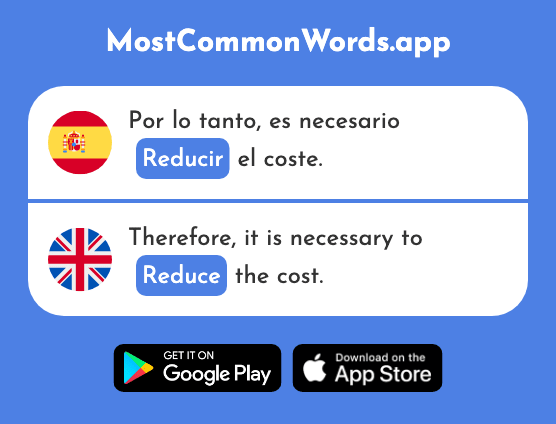 Reducir - Reduce (La 883 Palabra Más Común En English)