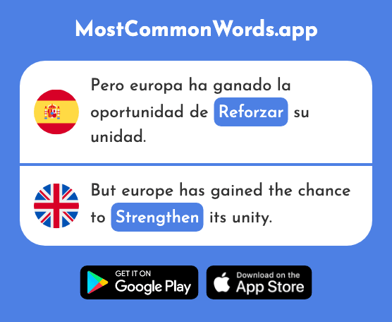 Reforzar - Reinforce, strengthen (La 2998 Palabra Más Común En English)