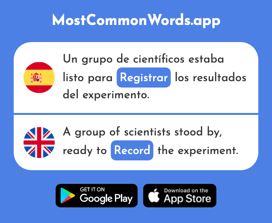 Registrar - Register, record (La 1605 Palabra Más Común En English)