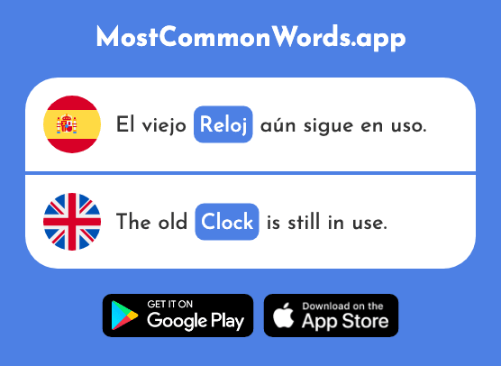 Reloj - Clock, watch (La 1683 Palabra Más Común En English)