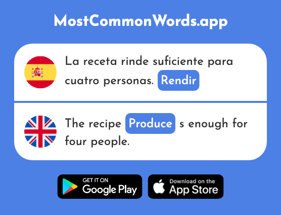 Rendir - Give in, render, produce (La 2072 Palabra Más Común En English)