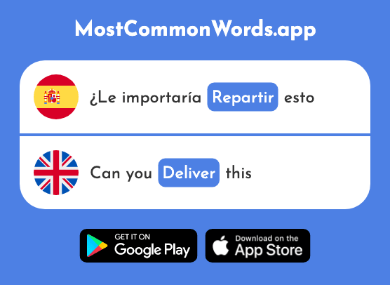 Repartir - Divide, deliver, distribute (La 2161 Palabra Más Común En English)