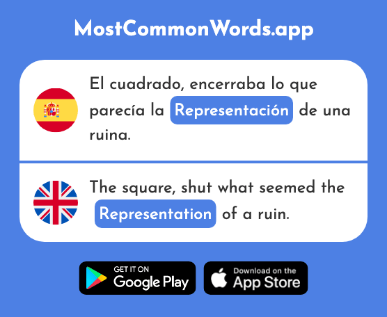 Representación - Representation (La 1640 Palabra Más Común En English)