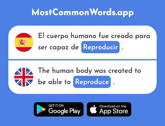 Reproducir - Reproduce, repeat (La 2238 Palabra Más Común En English)