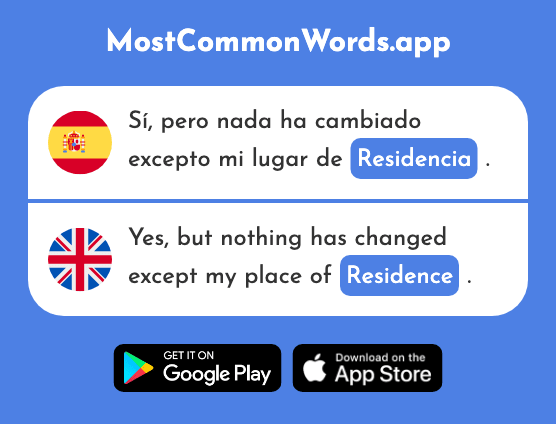 Residencia - Residence (La 2567 Palabra Más Común En English)