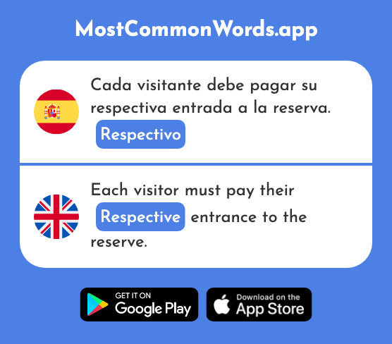 Respectivo - Respective (La 2279 Palabra Más Común En English)