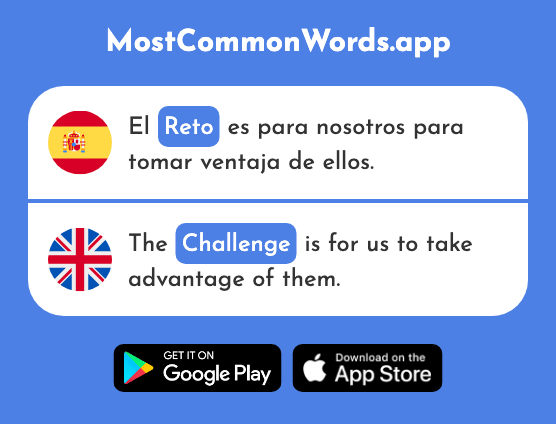 Reto - Challenge, defiance (La 2530 Palabra Más Común En English)