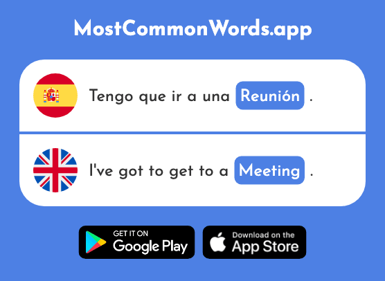 Reunión - Meeting, reunion (La 947 Palabra Más Común En English)
