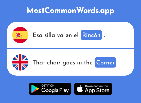 Rincón - Corner, nook (La 1829 Palabra Más Común En English)