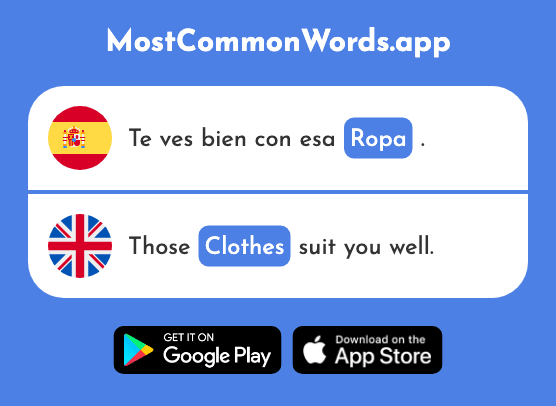 Ropa - Clothes, clothing (La 782 Palabra Más Común En English)