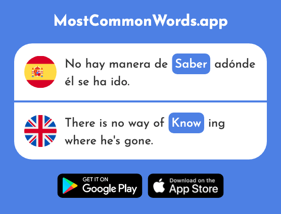 Saber - Know, find out (La 44 Palabra Más Común En English)