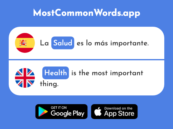 Salud - Health (La 613 Palabra Más Común En English)