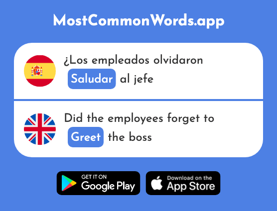 Saludar - Greet, say hello (La 1575 Palabra Más Común En English)