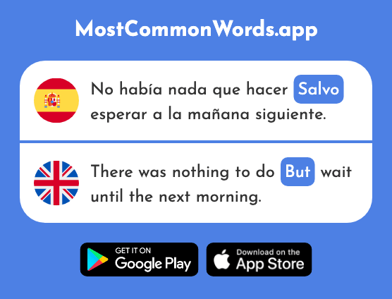 Salvo - Except for, but (La 1522 Palabra Más Común En English)