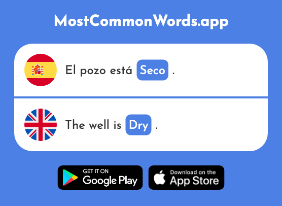 Seco - Dry, arid (La 1183 Palabra Más Común En English)