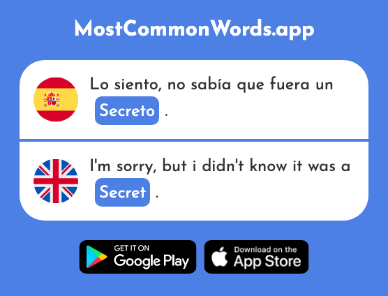 Secreto - Secret (La 1490 Palabra Más Común En English)