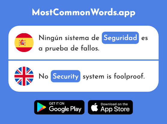 Seguridad - Security, safety (La 538 Palabra Más Común En English)
