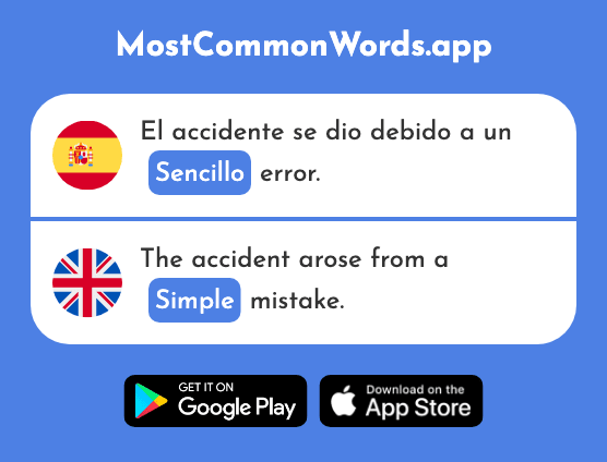 Sencillo - Simple, plain, easy (La 1084 Palabra Más Común En English)
