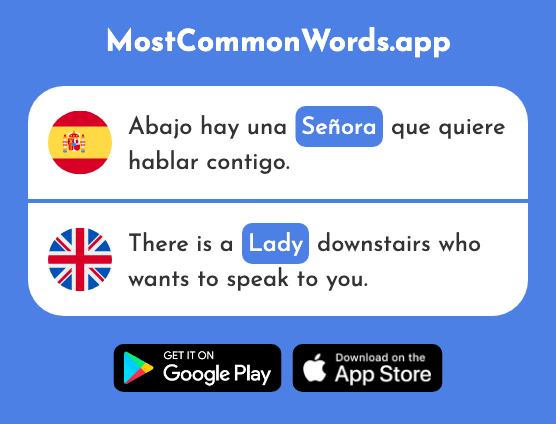 Señora - Mrs., lady, madam (La 509 Palabra Más Común En English)