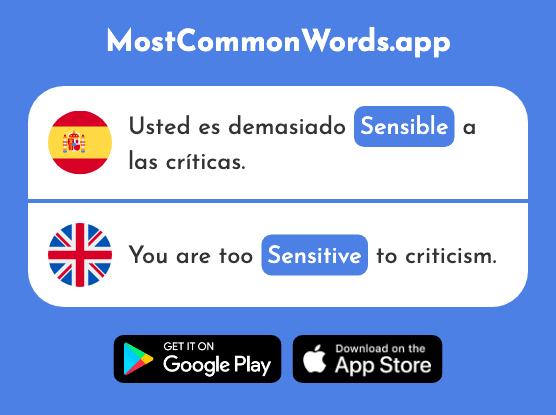 Sensible - Sensitive, sentient (La 2745 Palabra Más Común En English)