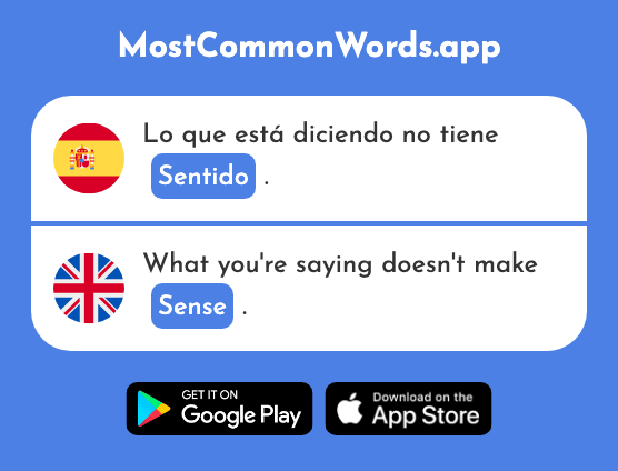 Sentido - Sense, feeling (La 335 Palabra Más Común En English)