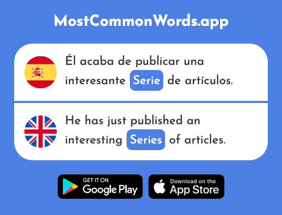 Serie - Series (La 429 Palabra Más Común En English)