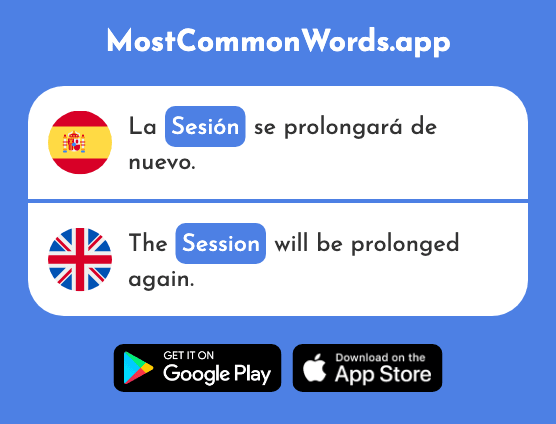 Sesión - Session, meeting (La 1972 Palabra Más Común En English)