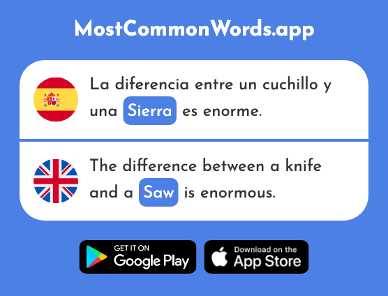 Sierra - Mountain range, saw (La 2569 Palabra Más Común En English)