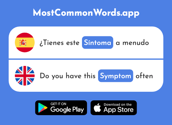 Síntoma - Symptom (La 2203 Palabra Más Común En English)
