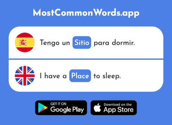 Sitio - Place, space (La 477 Palabra Más Común En English)