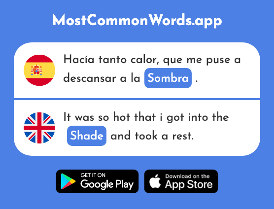 Sombra - Shade, shadow (La 803 Palabra Más Común En English)