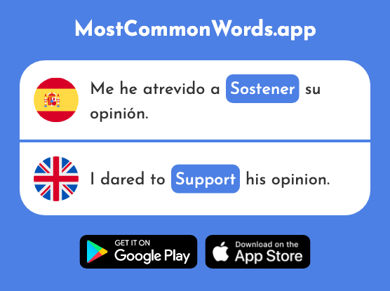 Sostener - Support, hold up (La 789 Palabra Más Común En English)