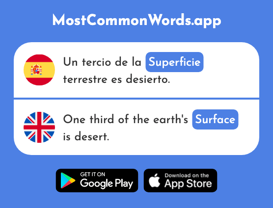 Superficie - Surface, area (La 1093 Palabra Más Común En English)